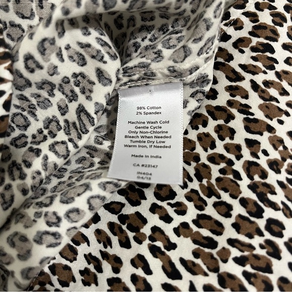 Talbots Brown Leopard Button Long Sleeve Shirt - Picture 8 of 11